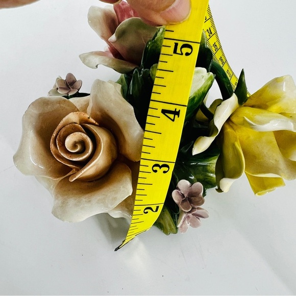 Vintage Capodimonte Handmade Porcelain Flower Candlestick Holder, Italy 1950’s - Picture 14 of 15